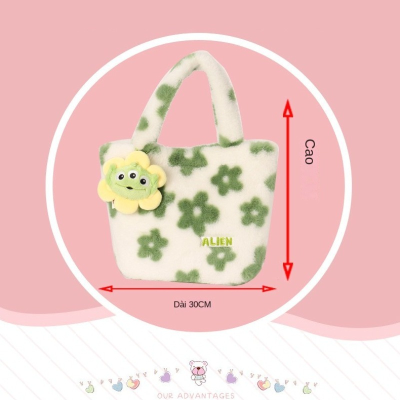 Túi xách bông hình gấu kiểu dáng xinh xắn