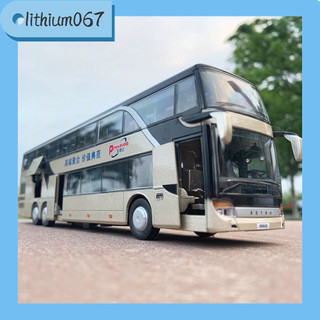 Mô hình xe bus 2 tầng - đồ chơi mô hình xe buýt doubledecker bằng hợp kim 1:32 có nhạc nhẹ cho trẻ em quà tặng - lithium067