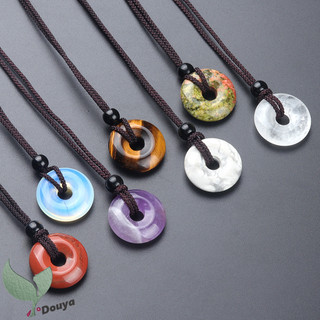 Vòng cổ mặt đá mã não / thạch anh tím / mắt hổ may mắn 20mm