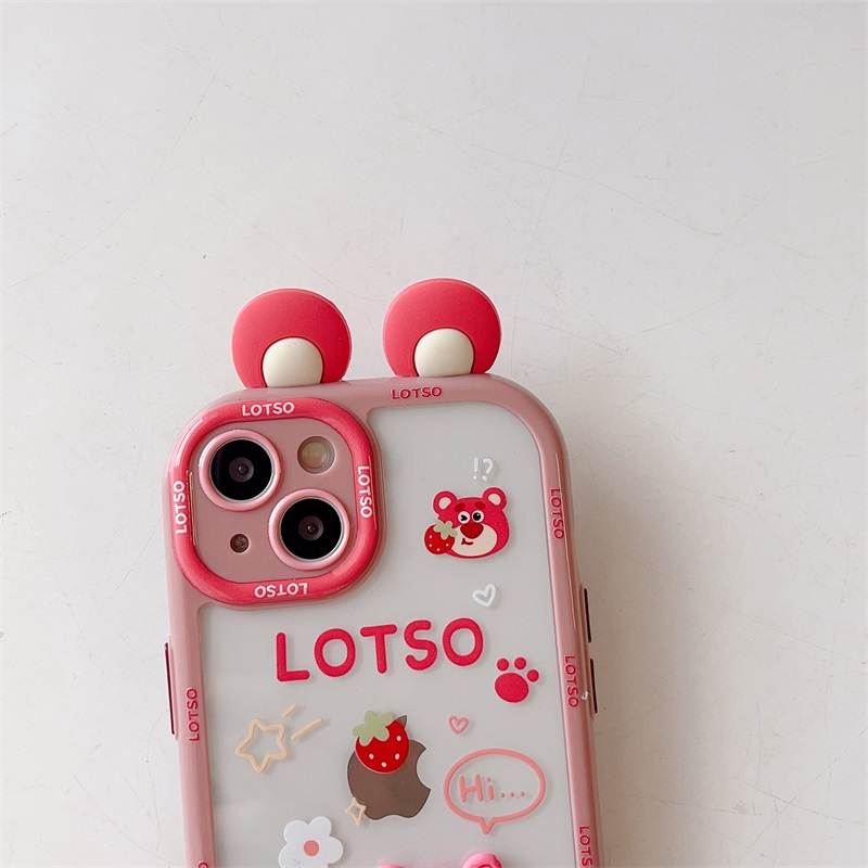 Ốp Điện Thoại Họa Tiết Chú Gấu / Dâu Tây Dễ Thương Cho iphone 14 / iphone 13 pro max / iphone 12 pro max