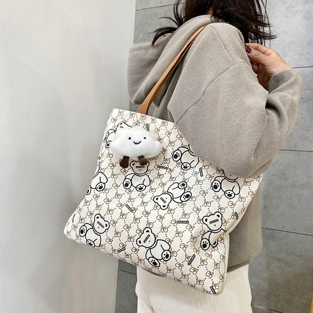 CHIC JOY Túi Xách Canvas Sức Chứa Lớn Phong Cách Harajuku Nhật Bản Cho Nữ