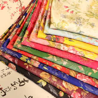 Vải Lụa satin Thêu Hoa 50x140cm May Đồ Thủ Công