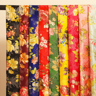 Vải Lụa satin Thêu Hoa 50x140cm May Đồ Thủ Công