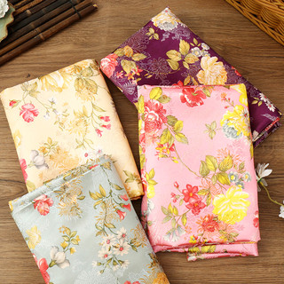 Vải lụa satin thêu hoa 50x140cm may đồ thủ công
