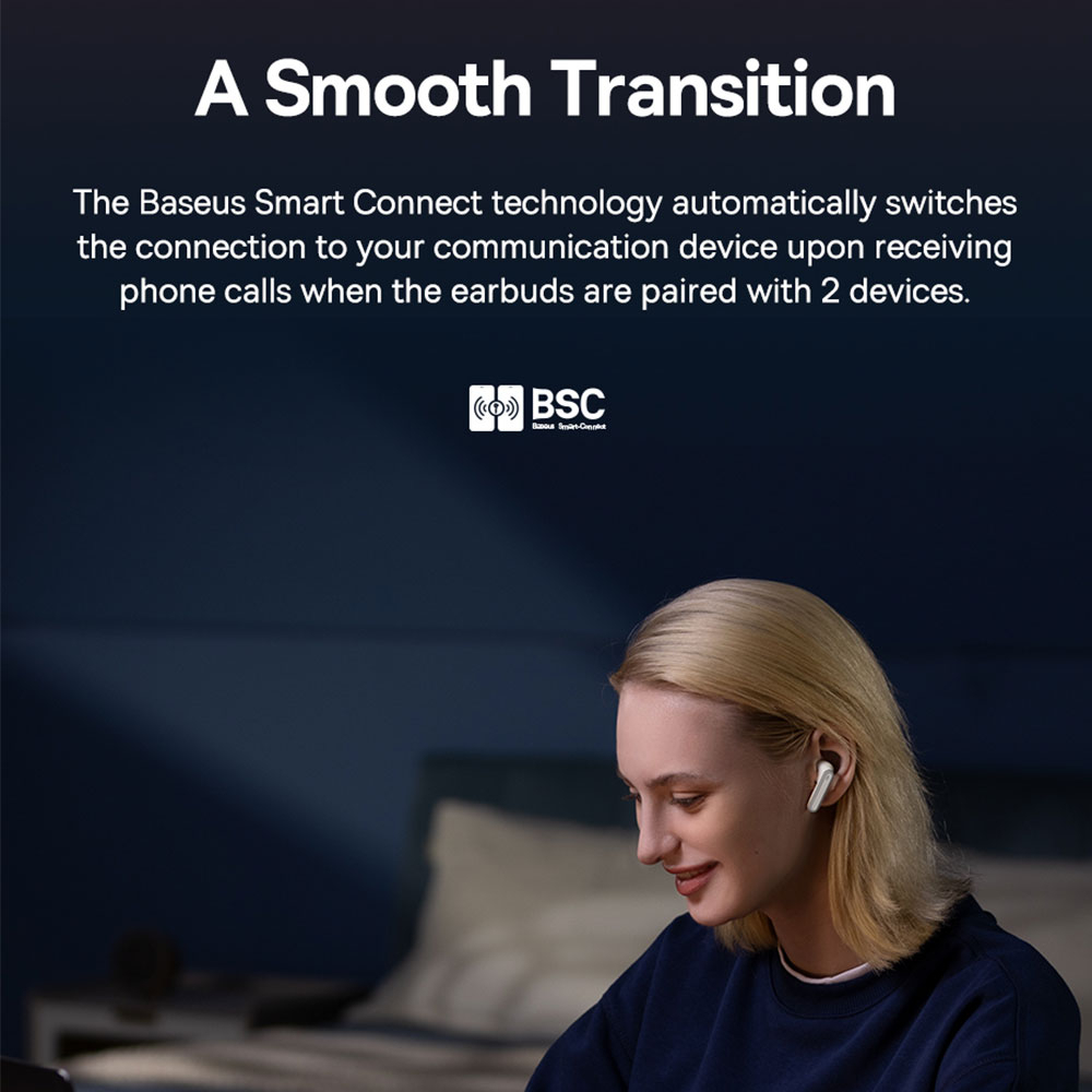 Baseus Set Tai Nghe bluetooth 5.3 Không Dây e5