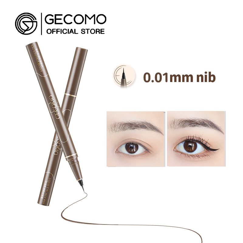 Gecomo Bút Kẻ Mắt Dạng Lỏng 0.01mm Siêu Mỏng Nhanh Khô Chống Thấm Nước Lâu Trôi Không Nhòe