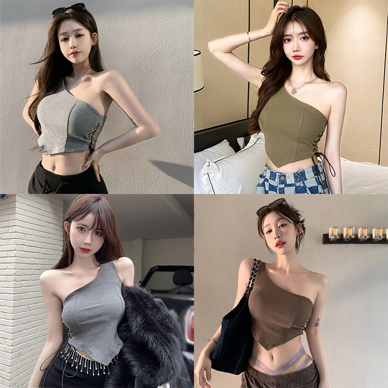 Áo Croptop Hai Dây Màu Trơn Thời Trang Mùa Hè Cho Nữ