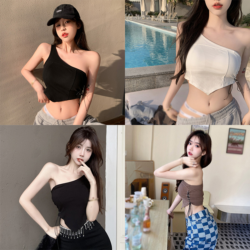 Áo Croptop Hai Dây Màu Trơn Thời Trang Mùa Hè Cho Nữ