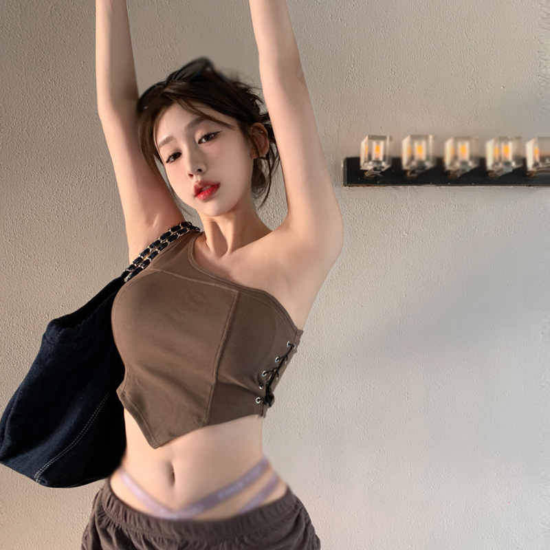 Áo Croptop Hai Dây Màu Trơn Thời Trang Mùa Hè Cho Nữ