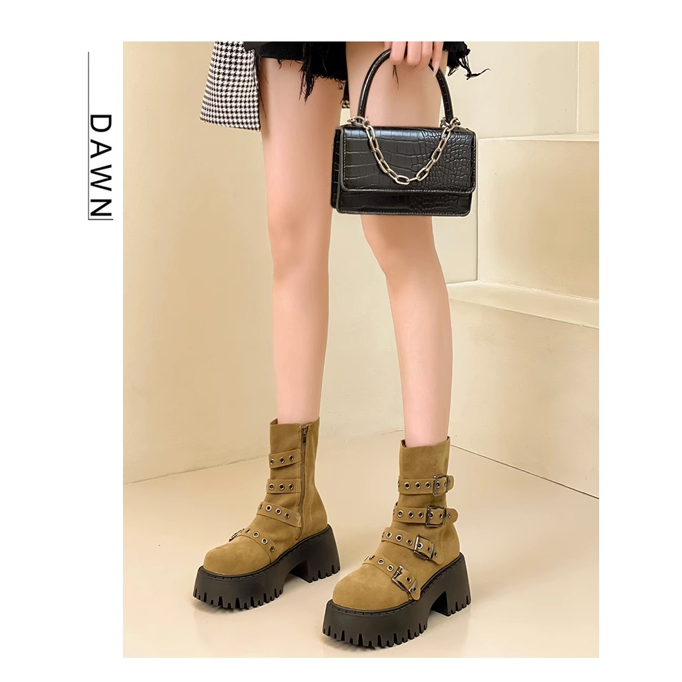 Giày Bốt martin Đế Dày Tăng Chiều Cao Phong Cách punk Thời Trang Mùa Hè 2023 Mới