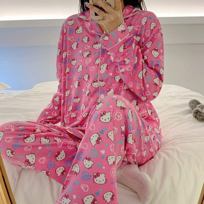 Bộ nữ mặc nhà cotton đồ bộ ngủ nữ quần dài set bộ nữ mặc nhà Bộ Đồ Ngủ cotton Dài Tay Xinh Xắn / Size M-XXL