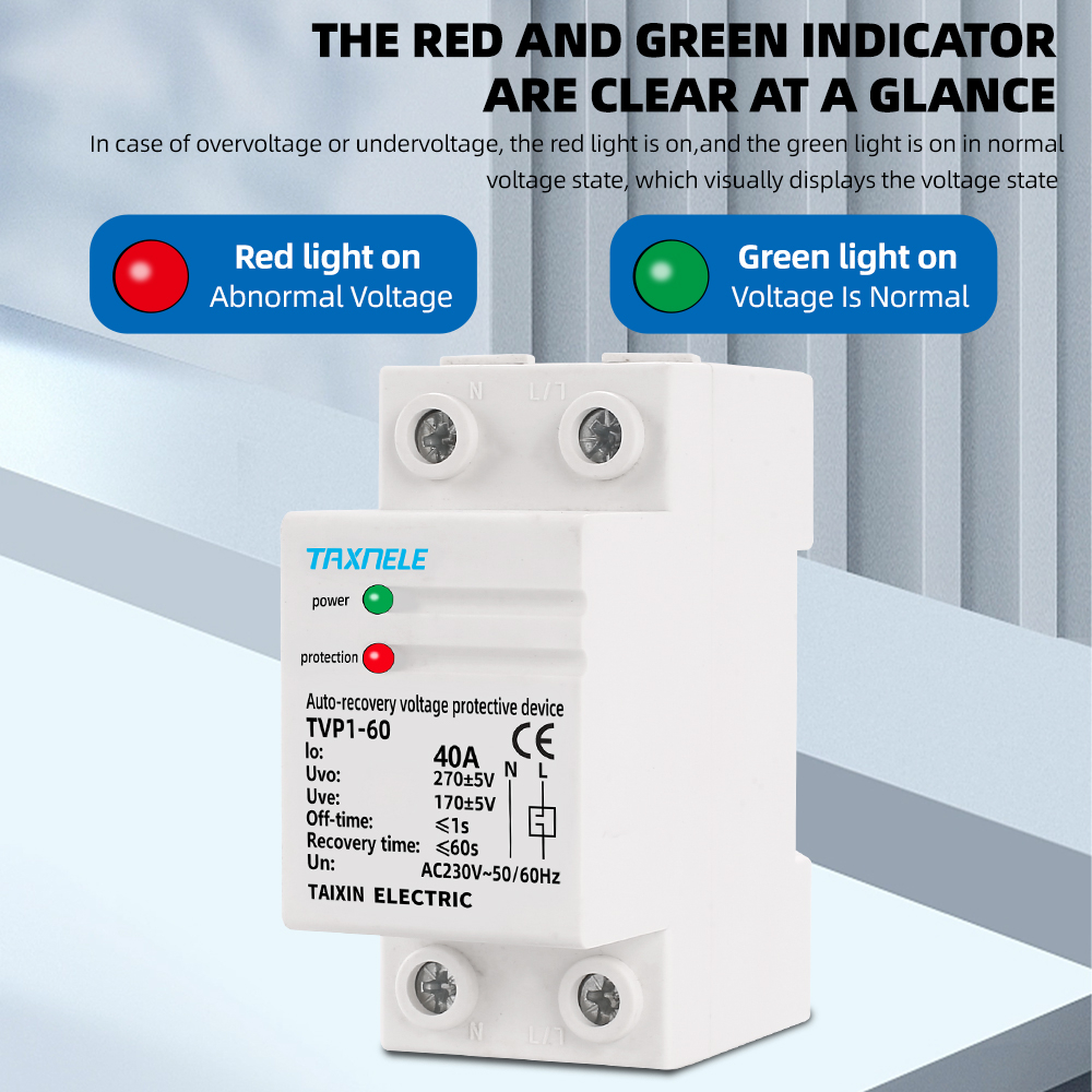 Rơ Le Bảo Vệ Điện Áp 230V AC 40A 63A Din