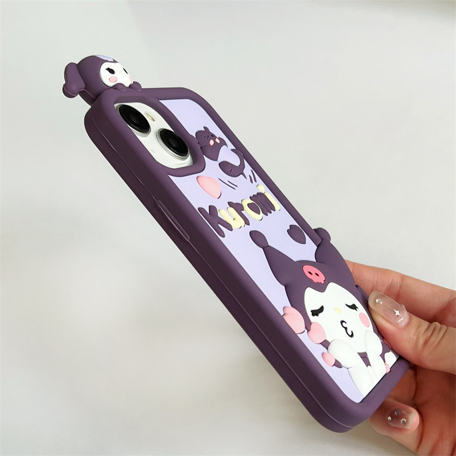 Hoạt Hình Ốp Điện Thoại Silicon Mềm Hình kuromi Dễ Thương Cho iphone 11 12 13 14 pro max