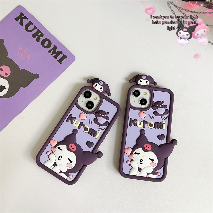 Hoạt Hình Ốp Điện Thoại Silicon Mềm Hình kuromi Dễ Thương Cho iphone 11 12 13 14 pro max