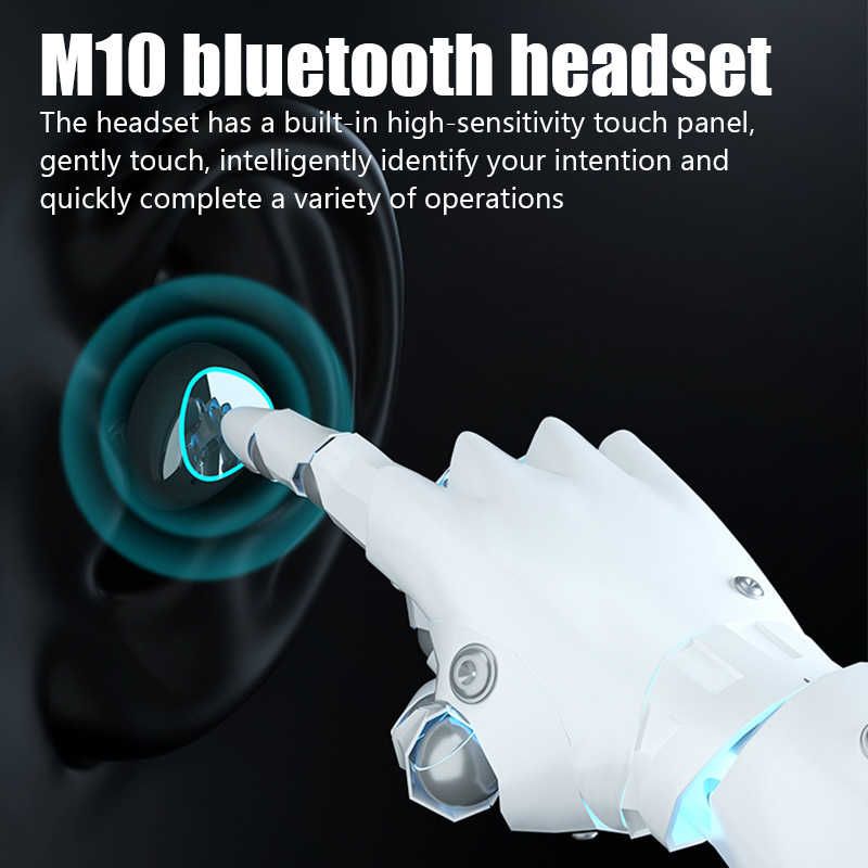 Tai Nghe Bluetooth Không Dây M10  LED Hiển Thị Kỹ Thuật Số  Thao Tác Chạm  Kéo Dài Liên Tục  Tai Nghe điện Thoại Thể Thao  Tương Thích Với iPhone  Xiaomi  Samsung