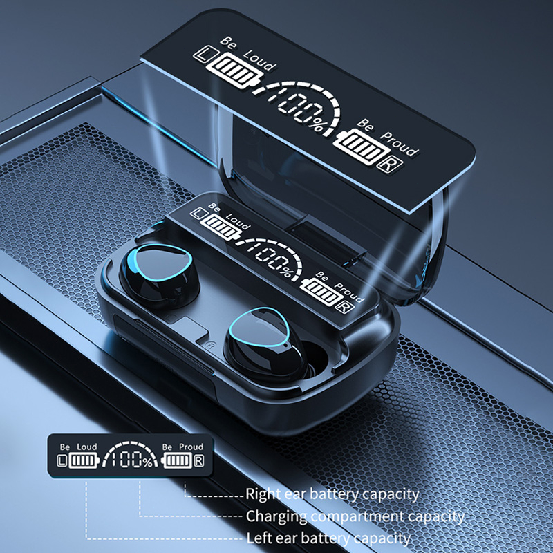 Tai Nghe Bluetooth Không Dây M10  LED Hiển Thị Kỹ Thuật Số  Thao Tác Chạm  Kéo Dài Liên Tục  Tai Nghe điện Thoại Thể Thao  Tương Thích Với iPhone  Xiaomi  Samsung