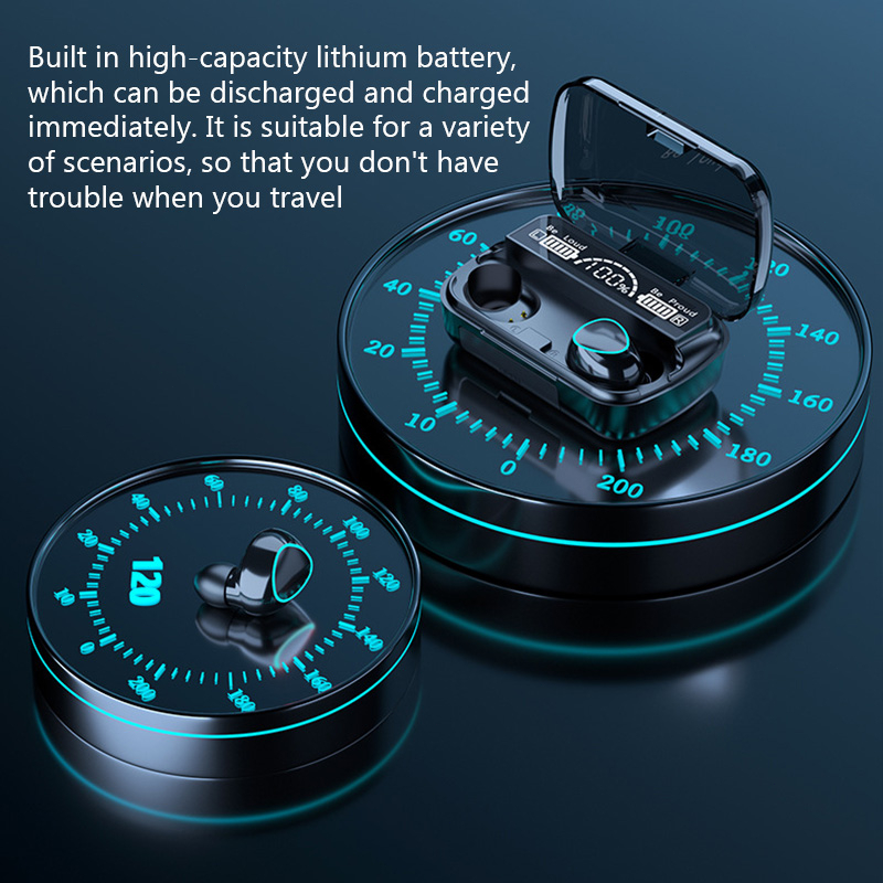 Tai Nghe Bluetooth Không Dây M10  LED Hiển Thị Kỹ Thuật Số  Thao Tác Chạm  Kéo Dài Liên Tục  Tai Nghe điện Thoại Thể Thao  Tương Thích Với iPhone  Xiaomi  Samsung