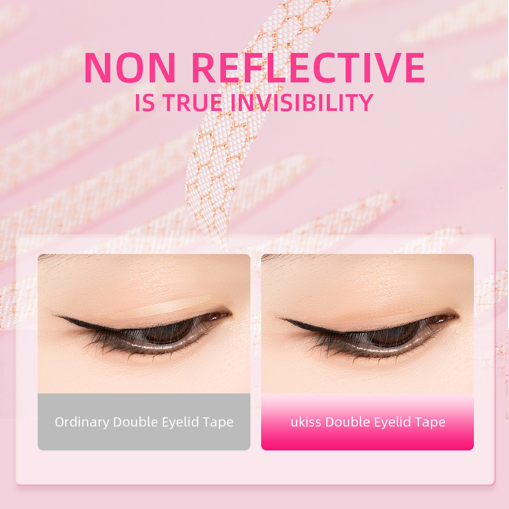 UKISS Băng keo hai mí tự dính vô hình tự nhiên 240 miếng/túi với nhíp+Y-sharp
