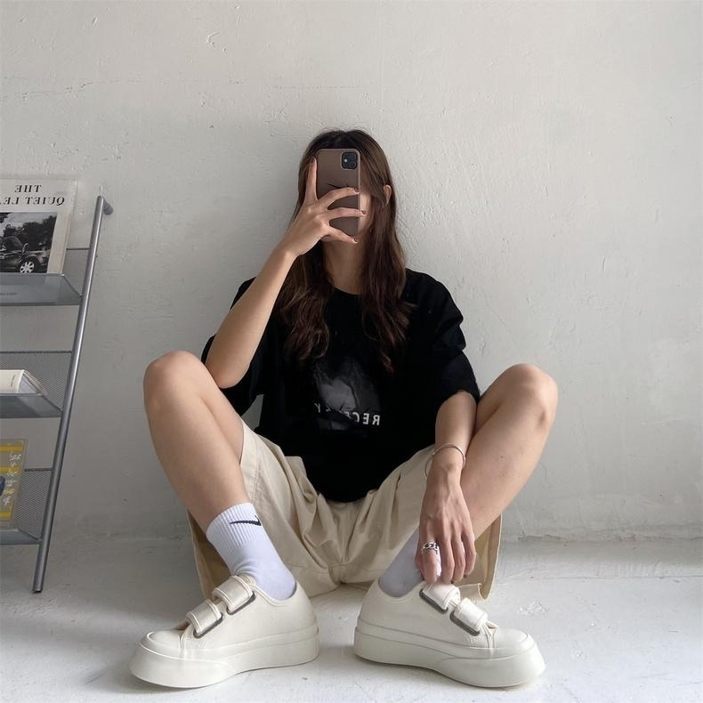 Giày Lavina Carpio Quai Dán Viền Bèo Vải Canvas Thời Trang Thường Ngày Cho Nữ