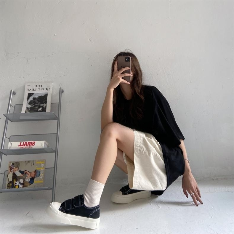 Giày Lavina Carpio Quai Dán Viền Bèo Vải Canvas Thời Trang Thường Ngày Cho Nữ