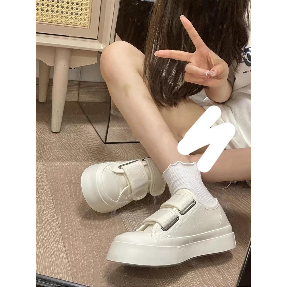 Giày Lavina Carpio Quai Dán Viền Bèo Vải Canvas Thời Trang Thường Ngày Cho Nữ