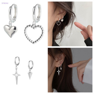 Sweet heart crystal silver hoop earrings ch stud earrings clips ear studs clip earring jewelry for women girl girl earring gift mme