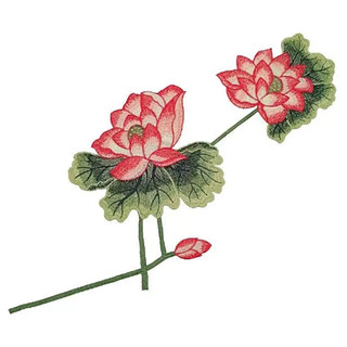 1 Miếng Dán Ủi Thêu Hình Hoa Sen Đỏ
