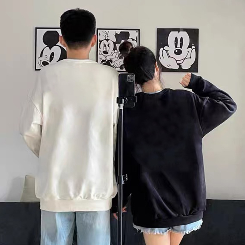 Áo hoodie IHKKE tay dài dáng rộng thời trang thu đông cho nữ