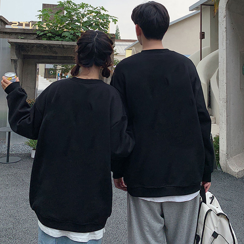 Áo hoodie IHKKE tay dài dáng rộng thời trang thu đông cho nữ