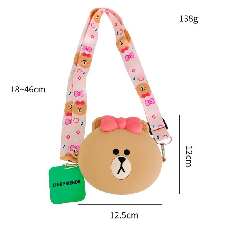 Túi Đeo Chéo Hình Gấu Nâu Đáng Yêu Đựng Tai Nghe Tiện Dụng