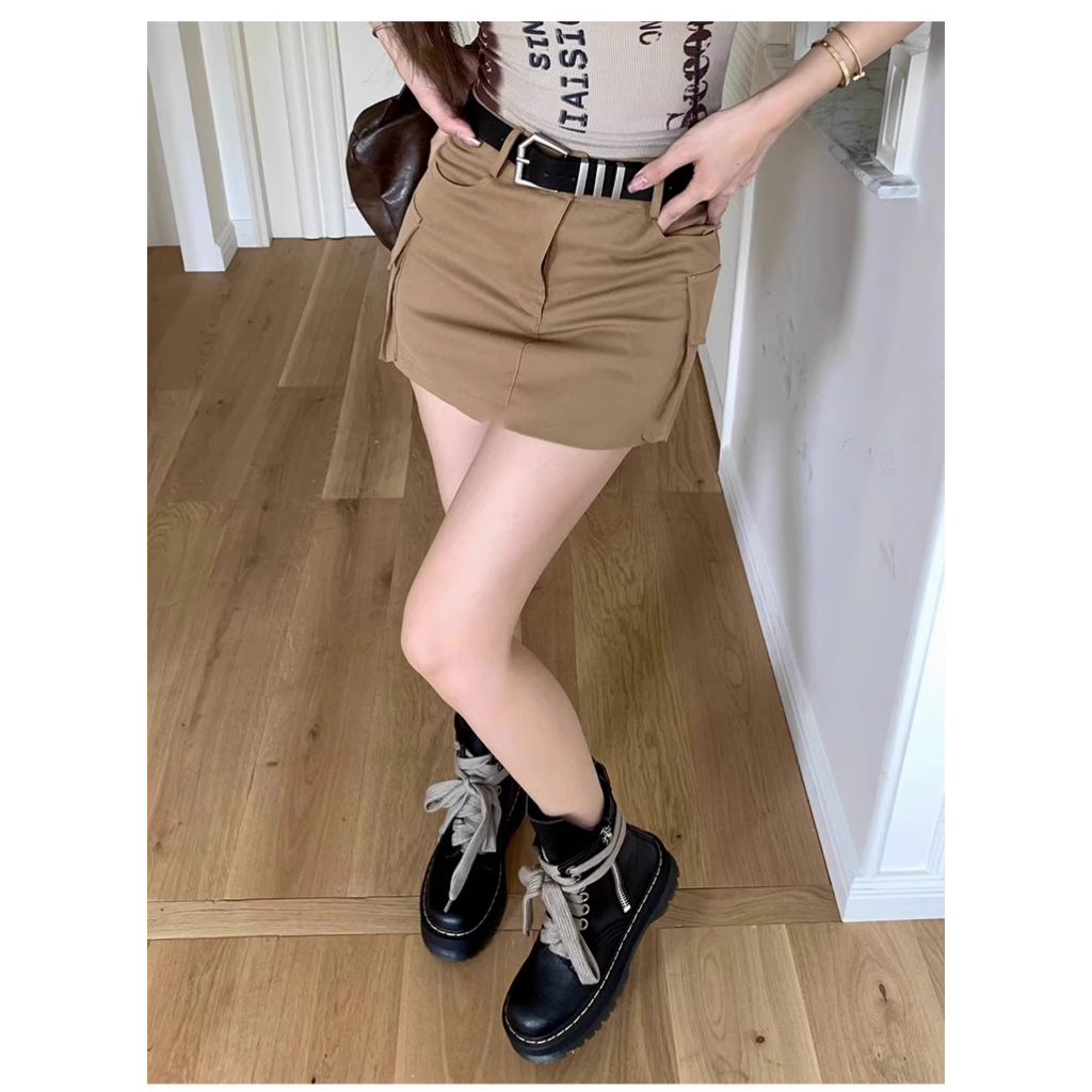 Huaqoo Giày Bốt dép sandal nữ Mũi Vuông Phong Cách Retro Cá Tính Cho Nữ B94F0RD 33Z230818