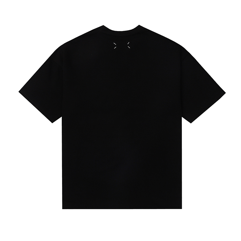 Áo Thun cotton 380g Cổ Tròn Ngắn Tay Thêu Chữ Phong Cách Đường Phố Mới