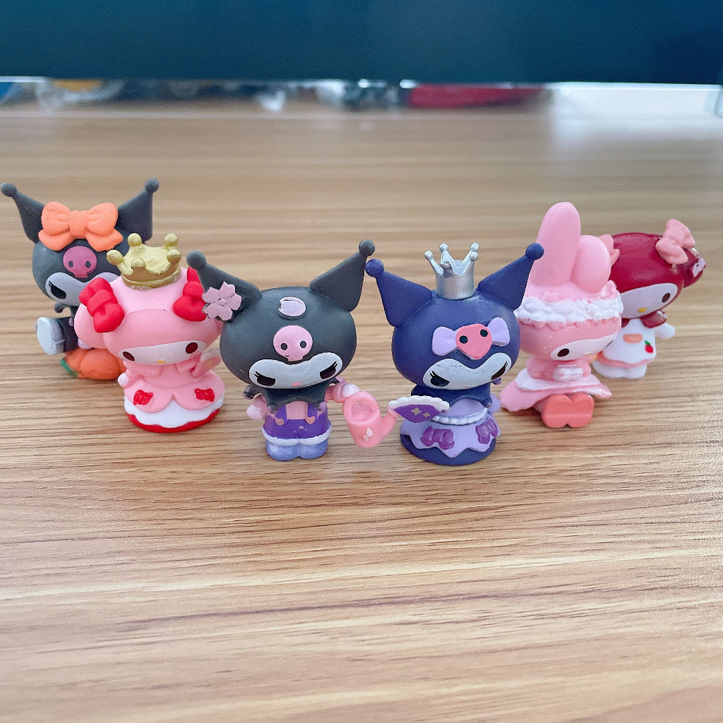 Set 6 Mô Hình Mô Phỏng Nhân Vật Hoạt Hình sanrio 4-5cm