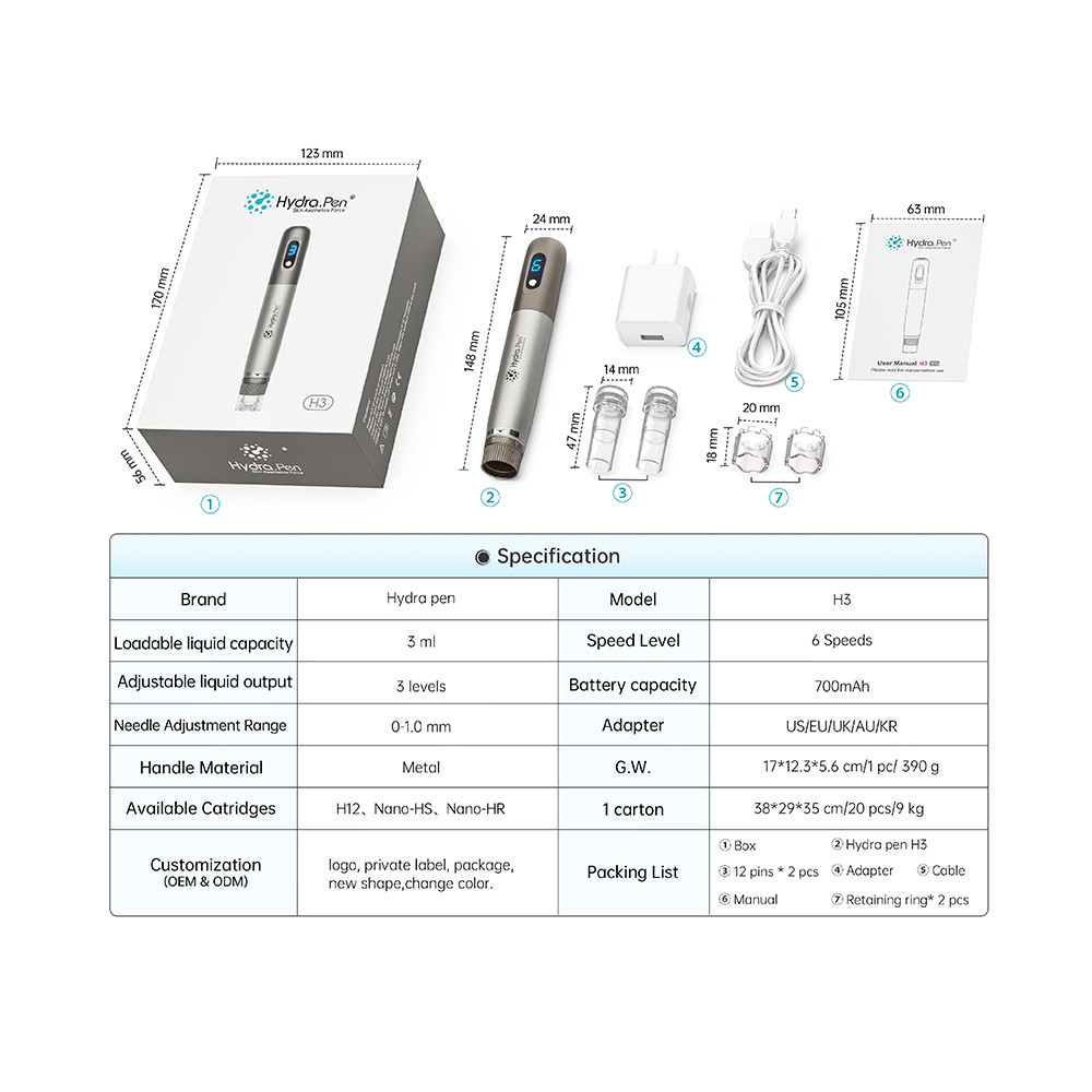 Mới serum Hydro H3derma Không Dây Chuyên Dụng Cho Chăm Sóc Da