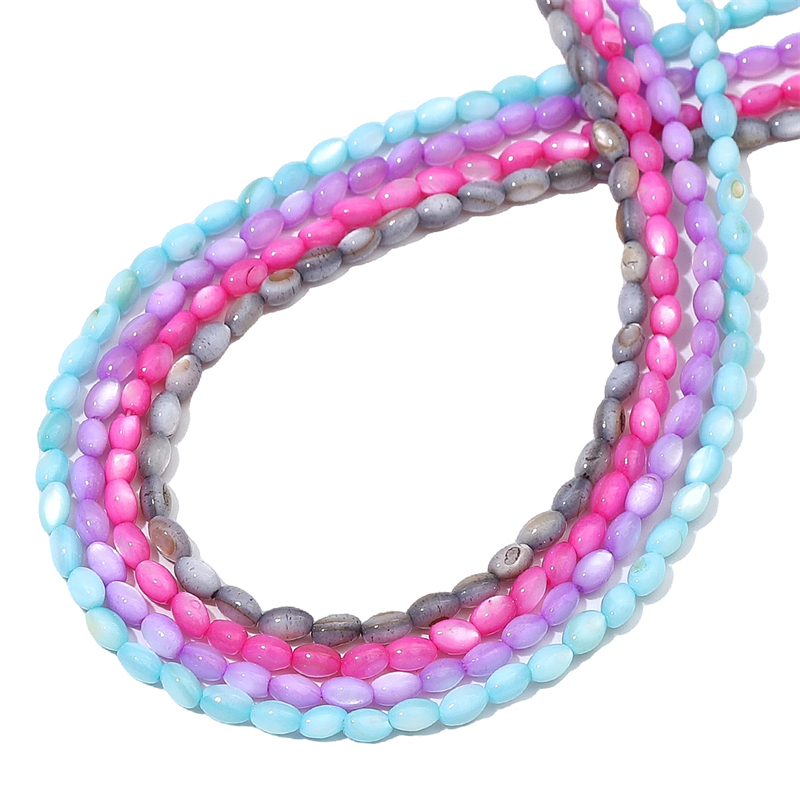 Set 80 Hạt Ngọc Trai Hình oval 3x5mm Làm Trang Sức diy