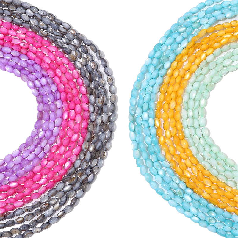 Set 80 Hạt Ngọc Trai Hình oval 3x5mm Làm Trang Sức diy