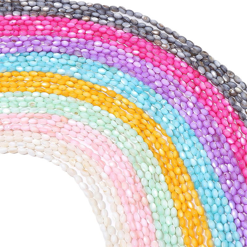 Set 80 Hạt Ngọc Trai Hình oval 3x5mm Làm Trang Sức diy