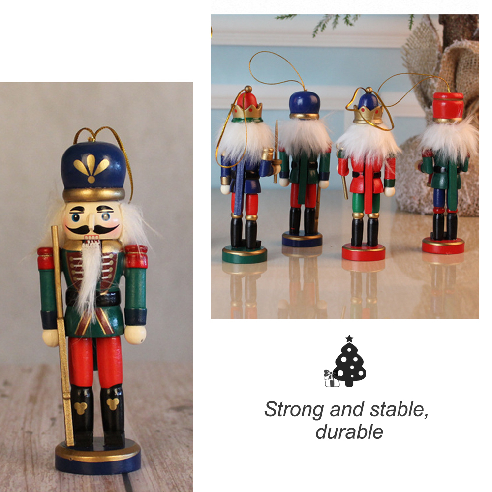 Set 6 Búp Bê Gỗ Hình Người Lính Trang Trí Giáng Sinh