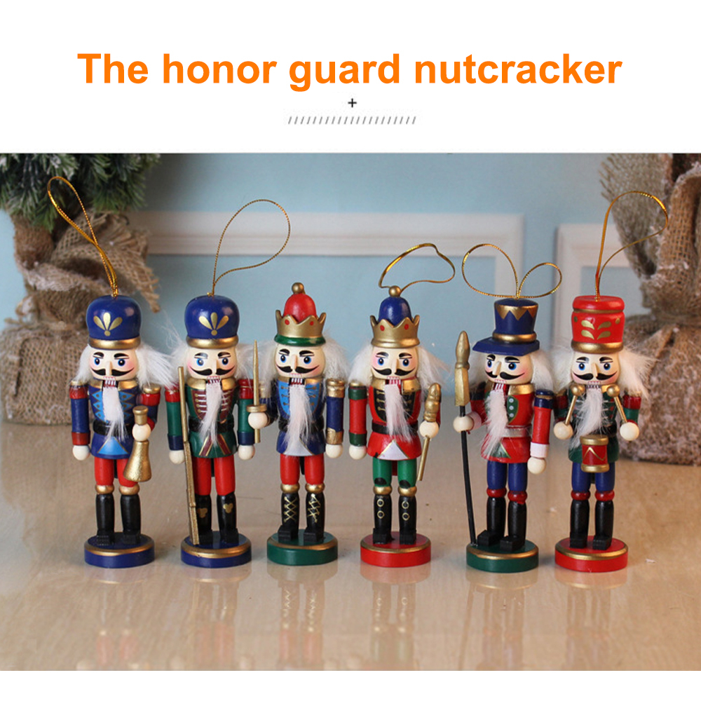 Set 6 Búp Bê Gỗ Hình Người Lính Trang Trí Giáng Sinh