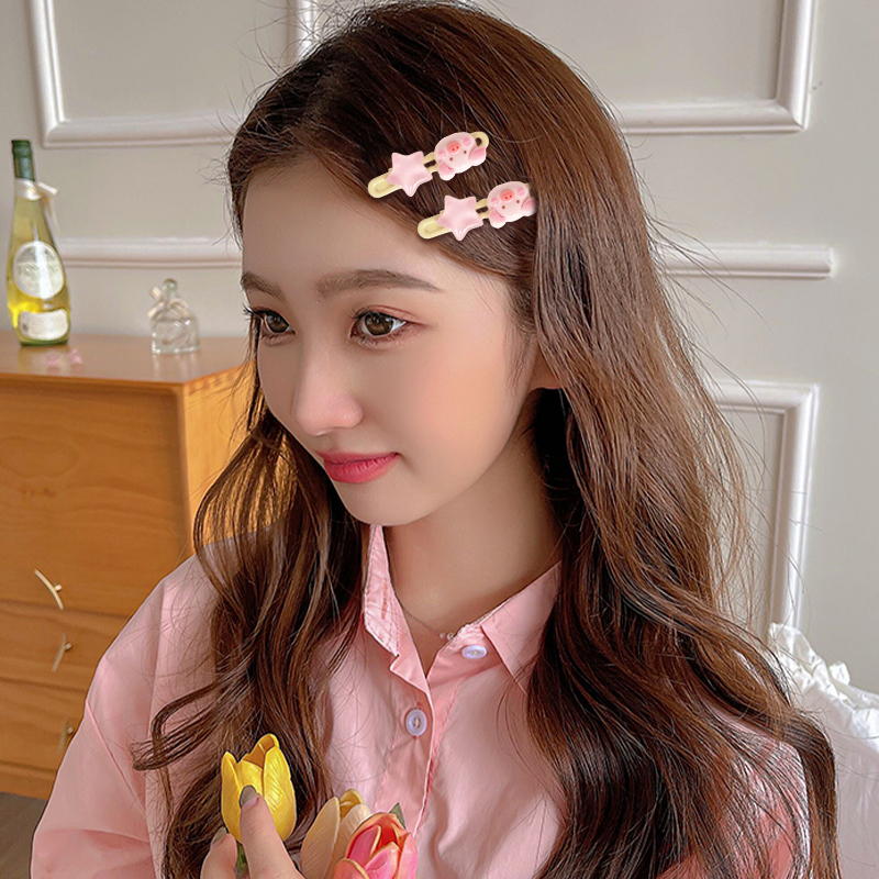 🌺🌺Kẹp Tóc Hình Ngôi Sao / Chú Heo Hồng Dễ Thương Xinh Xắn