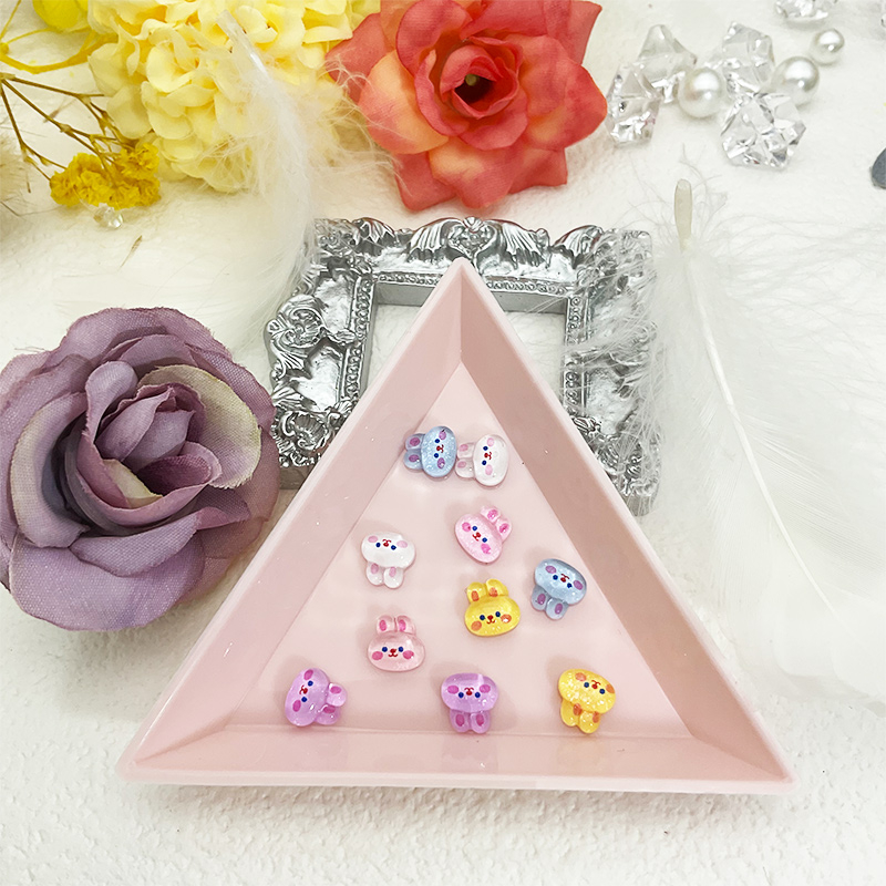 Set 50 phụ kiện trang trí móng tay ROU BAO hình thỏ 3D dễ thương