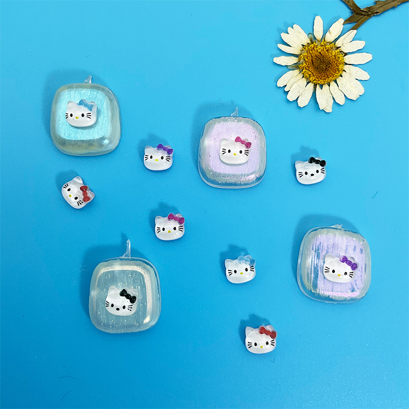 Bộ 50 phụ kiện trang trí móng tay 3D hình hello kitty xinh xắn Rou Bao