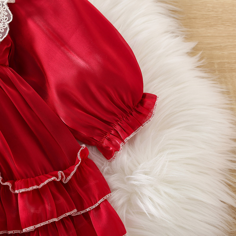 Mới Đầm Công Chúa Tay Phồng Dài Thời Trang Xuân Thu Cho Bé Gái