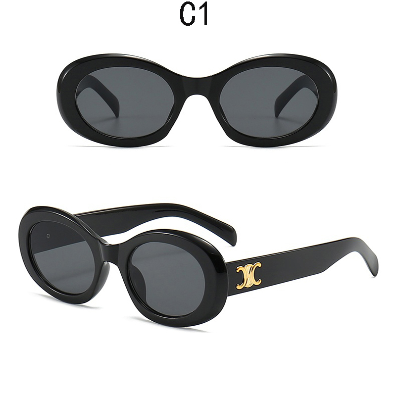 Kính Mát Gọng oval Chống Tia uv Tím Phong Cách retro Thời Trang Cho Nam Nữ