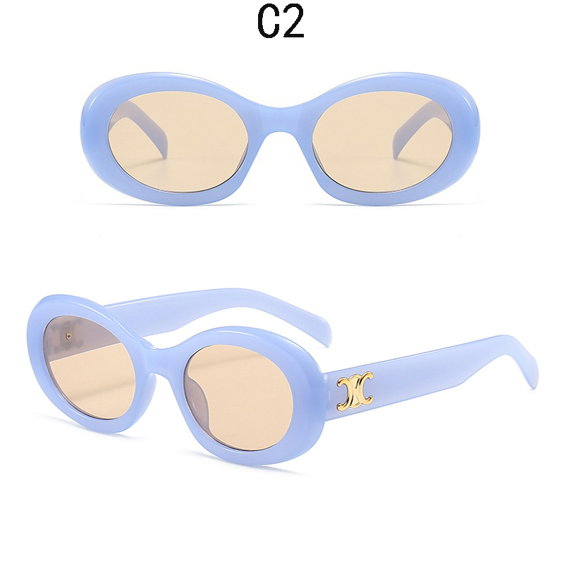 Kính Mát Gọng oval Chống Tia uv Tím Phong Cách retro Thời Trang Cho Nam Nữ