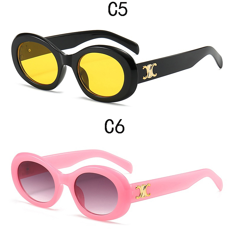 Kính Mát Gọng oval Chống Tia uv Tím Phong Cách retro Thời Trang Cho Nam Nữ