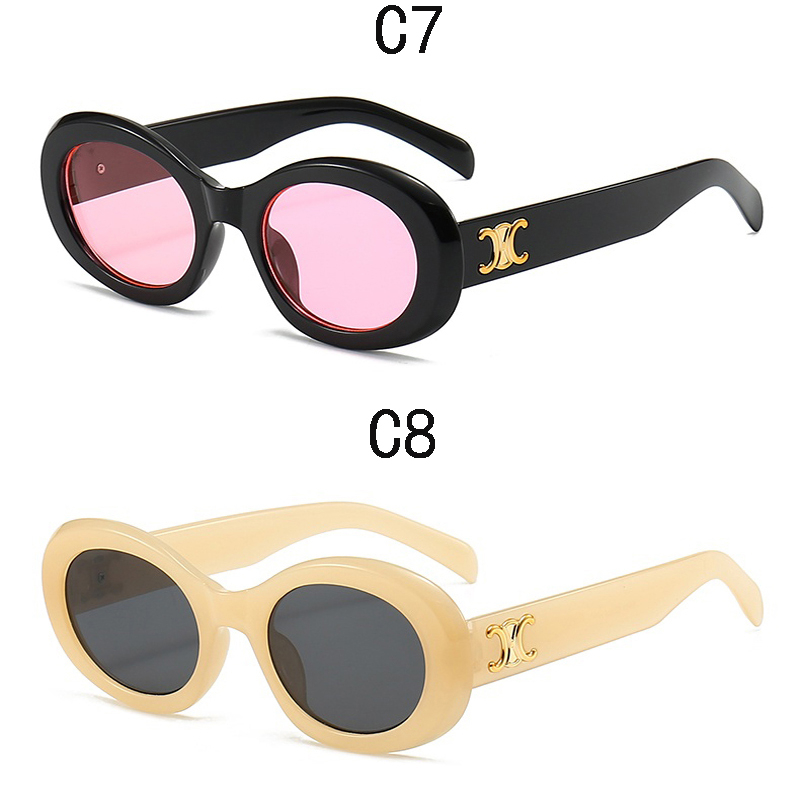 Kính Mát Gọng oval Chống Tia uv Tím Phong Cách retro Thời Trang Cho Nam Nữ
