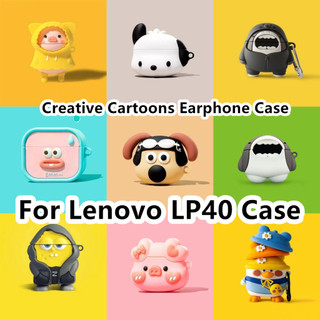 Sẵn Sàng! Vỏ Bảo Vệ Hộp Sạc Tai Nghe Lenovo LP40 Mềm Hình Chú Cún/Khủng Long Hoạt Hình Đáng Yêu