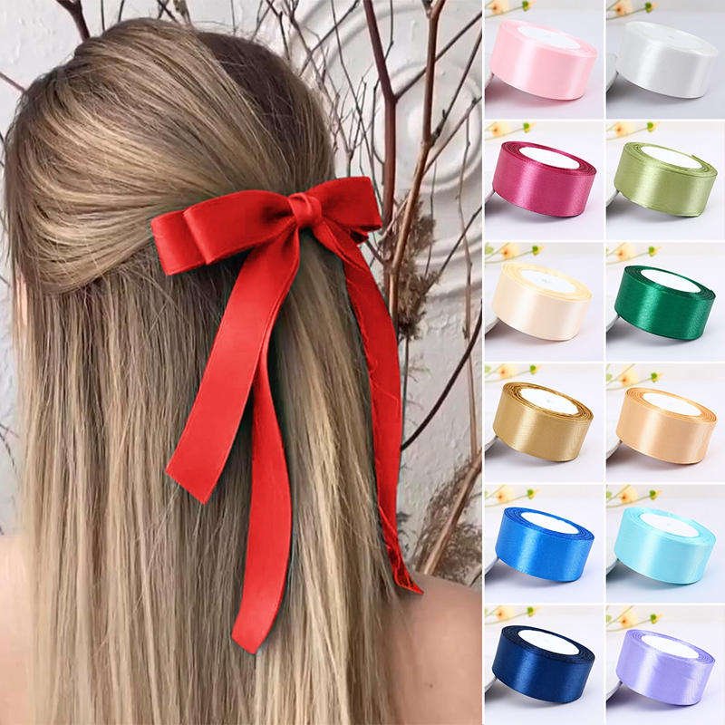 1 Cuộn Ruy Băng Lụa satin 0.04 * 22m Dùng Gói Quà Giáng Sinh / Đám Cưới diy