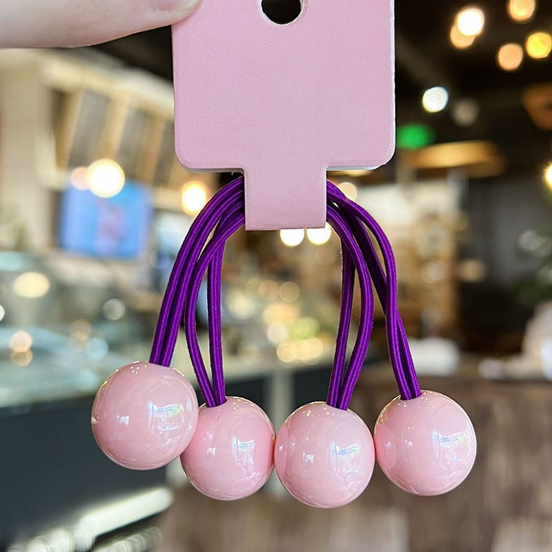 Dây Cột Tóc Cao Su Co Giãn Đính Bóng Lông Màu Sắc Ngọt Ngào Xinh Xắn Cho Bé Gái